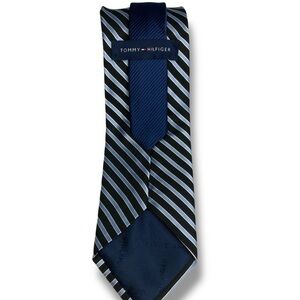 Tommy Hilfiger Striped Tie - Blue and Black